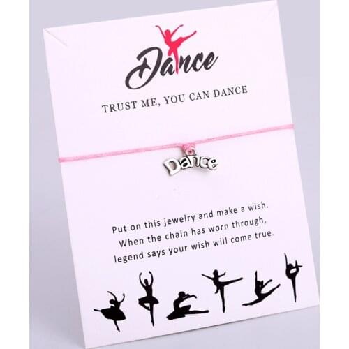 Dance Dancer Charm Bracelets Rope Chain Jewelry Women Men Boy Girl Unisex Best Friend Christmas Gift Drop Shipping