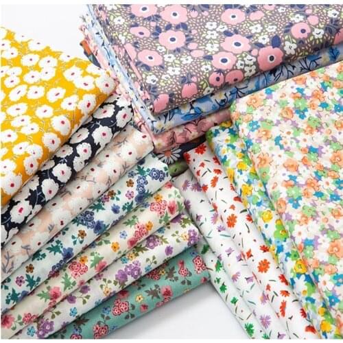 Pure Cotton Fabric100% Kids by the meter Poplin Floral Printed Shirt Dress Clothing Children Plants Flowers Brocade for Sewing