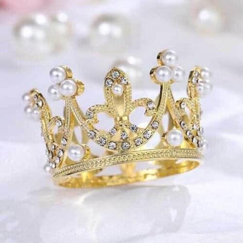 Cake topper banner for DIY Cupcake Wrapper Baking Cup birthday/wedding party bar Table baby shower artificial cystal crown Wh