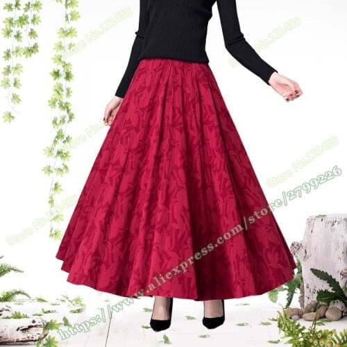 2018 Spring Casual Vintage Cotton and Linen Plus Size 6XL XXXXXL Floral Female Long Maxi Skirts Womens A Line Woman Skirt
