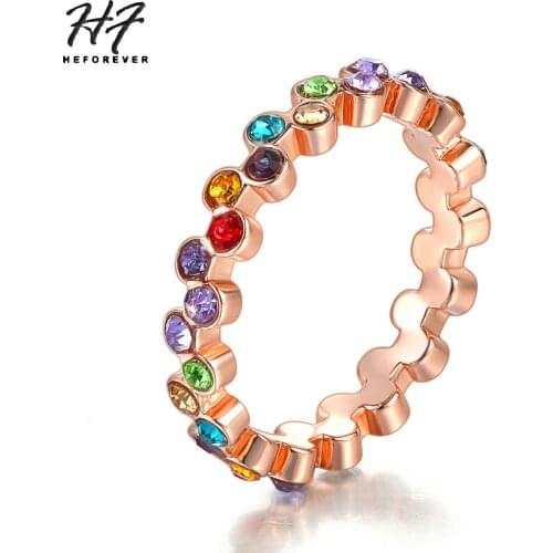 New Design Elegant Style Multicolor Crystal Rings For Women Purple Cubic Zirconia Rose Gold Color Gift Fashion Jewelry DZR002