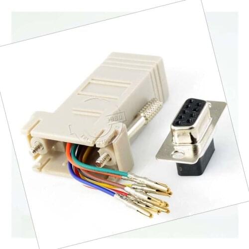 10pcs Extender F/F Female DB9 Female to RJ45 RS232 Female Adapter Connector