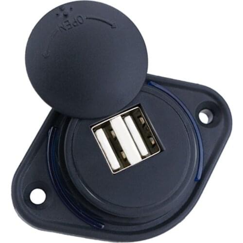 12/24V Car Bus Boats Vehicle LED Indicator Dual 2 Ports USB Charger Socket DC 5V 3.1A Universal Waterproof Charger Power Adapter