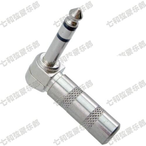 2 Pcs 6.35 mm 1/4 inch stereo Right Angle 90 Male Plug Microphone Audio Guitar Bass Cable Connector plug