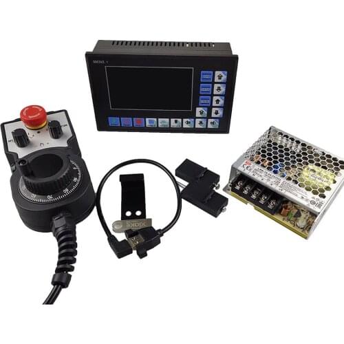 3-axis 4-axis cnc motion controller cnc kit controller + handwheel + DC power supply support G code Support U disk read