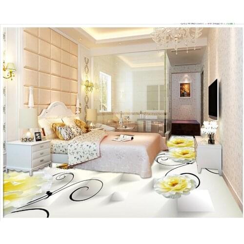 3d flooring 3D flower stereo living room floor 3d floor painting wallpaper pvc self-adhesive wallpaper