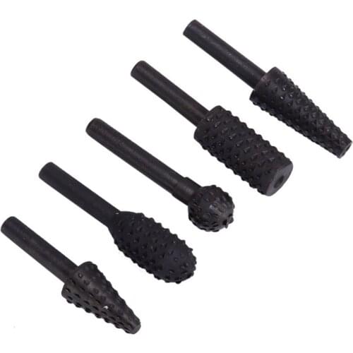 5 Pieces Woodworking Special-Shaped Rotation File Wood Carving Knife Woodworking File Sanding Head Embossing Rotary Burrs