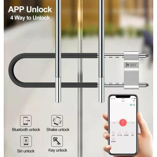 Airbnk Heavy Duty Bluetooth App Key Glass door U-Shaped Lock Smart Fingerprint lock U100