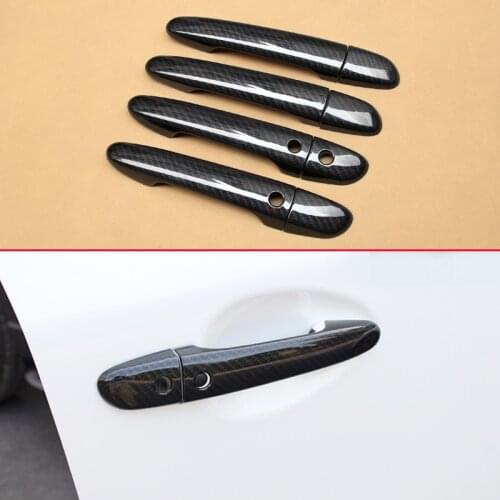 Car Door Handle Carbon Fiber Overlay Trims For Mazda 2 3 6 CX3 CX5 CX9 DJ DL DK BM BN GJ GL KE KF TC Accessories