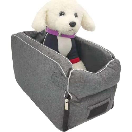Car Central Control Dog Kennel Pet Safety Seat Removable Washable Pet Bed Outdoor Carrier Tote Bag For Small Pet Car Travel