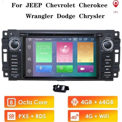 8Core 4G+64G 2din Android10 Car DVD for Jeep Cherokee 2009 2008 2010 Wrangler car stereo for Dodge radio for Chrysler autoradio