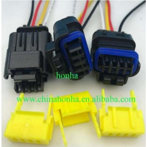 Free shipping 2/4/5/10/20pcs 4 Pin/Way 211PC042S4021 Petrol Pump Plug FCI Female Electrical Connector with 15 cm 18AWG wire