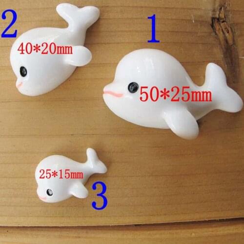 Free Shipping 30 Pcs white lovely dolphins resin Flatback flowers mixed size Scrapbook Fit Phone Embellishment. 009005061