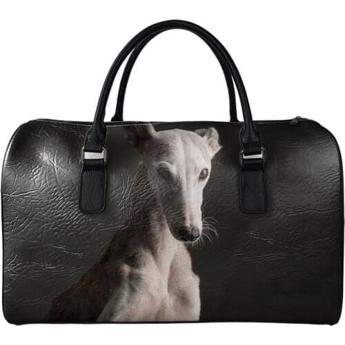 Noisydesigns Men Business Travel Handbags Women High Quality Leather Casual Duffle Bag Sac De Office Greyhound Custom Dropship