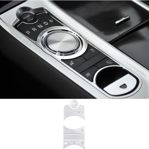 Alloy Car Styling for Jaguar XF 2012-2015 Central Control Gear Button Decoration Sticker Silver Car Interior Accessories 7 Pcs