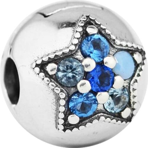 DIY Beads For Jewelry Making Bright Star Clip Multi-Colored Woman Beads For Original 925 Silver Bracelets Christmas Gift