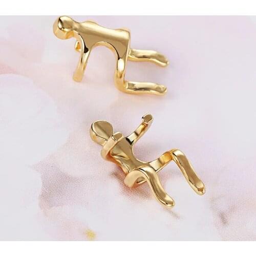 CAOSHI Trendy Modern Unisex Clip Earrings for Party Gold Color/Sliver Color Accessories with Climber Shape Creative Design Gift