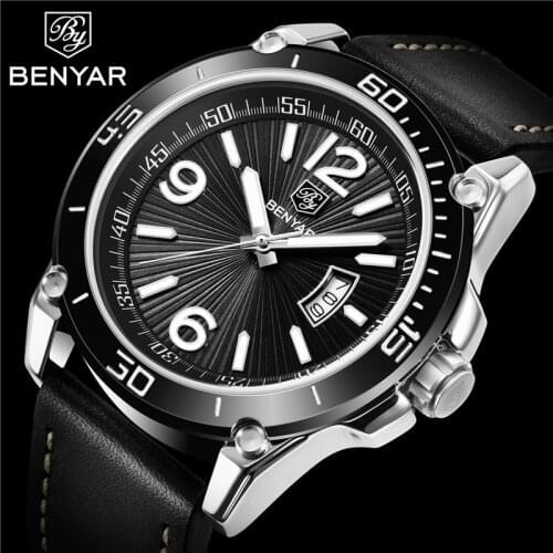 BENYAR Luxury brand Relogio Masculino quartz business men wrist watch waterproof fashion watch men sport leather date clock 2020