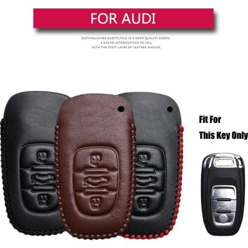 KUKAKEY Leather Car Key Case Cover For Audi A4L A6L Q5 A5 754C / 754G Smart Protect Shell Key Holder Car Styling