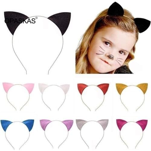 Kids Toddler Headband Hairband Hair Hoop Cosplay Kids' Hair Band With Cat Ears Fashion Lovely Glitter Cat Ears Baby Girls