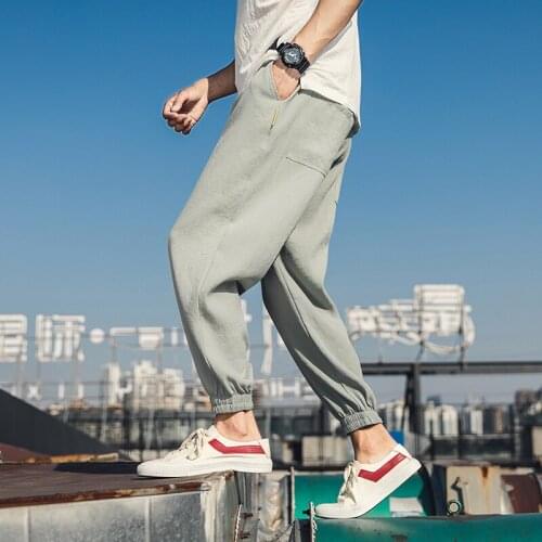 Mens Joggers Harem Pants Man Black Comfortable Pant Summer Casual Streetwear Loose Trouser Japanese Trendy Sweatpants
