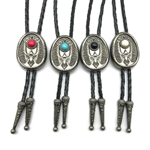 Western cowboy BOLO TIE tie suit clothing accessories unisex retro pattern eagle leather collar rope birthday banquet gift