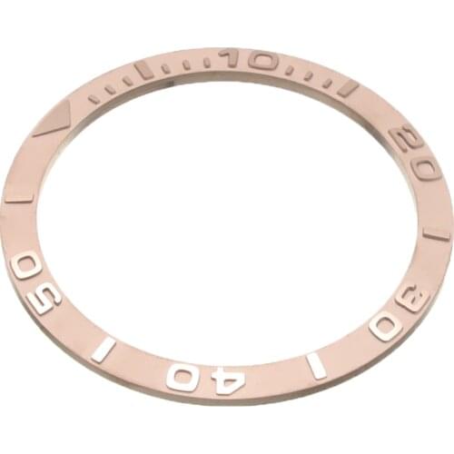 38mm Ceramic Scale Bezel Rose Gold Zirconia Ceramic Bezel Ring Mouth Watches Replace Accessories Watch Face For Submariner