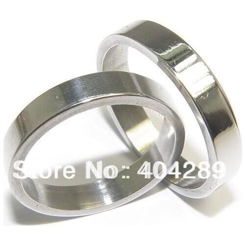Wholesale 36pcs 4mm Women Mens Flat Stainless Steel Jewelry Rings,Free Shipping