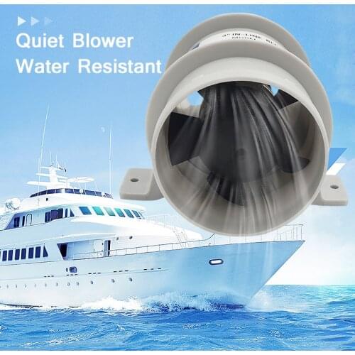 Marine 12V Nickel-plated Motor Housing Quiet Blower Water Resistant High-volume Air Flow 4 Inch Diameter Corrosion Resistant