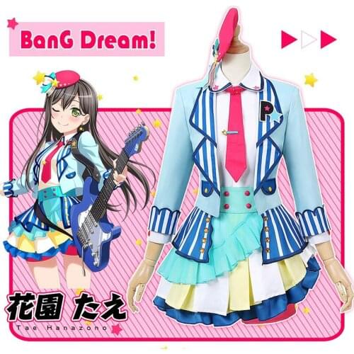 Cosplay Costume Anime Bang Dream! Hanazono Tae Poppin'Party Dresses Christmas Halloween Free shipping CG734CZH