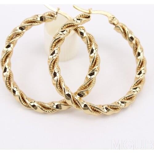 Beautifully made Stainless steel earrings width 4mm Popular diameter 35mm hoop earrings Wholesale and retail Not fade LH945