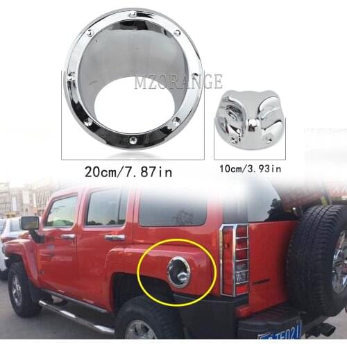 Car accessories Gas Tank Cover Fuel For Hummer H3 2006-10 Chrome Door Bezel Cap Moulding Trim