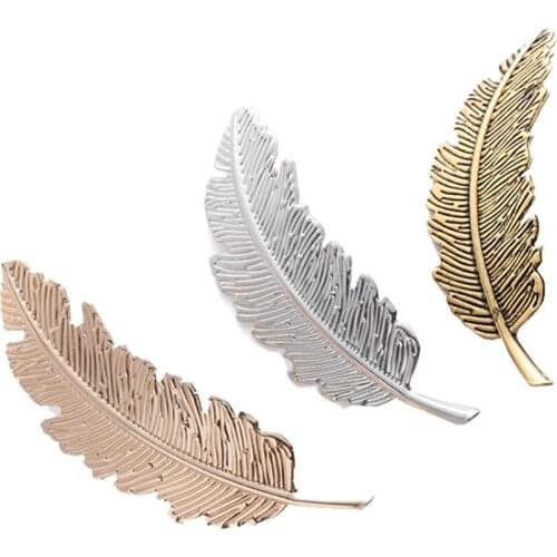 Vintage Metal Leaf Shape Hair Clip Girls Femal Hairpin Woman Makeup Accessories Barrettes Party DIY Tool 3 Colors
