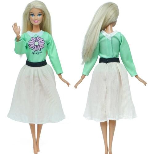 One Pcs Fashion Dress Wedding Party Gown Princess Skirt Flower Accessories Clothes for Barbie Doll Baby Girl House DIY Toy