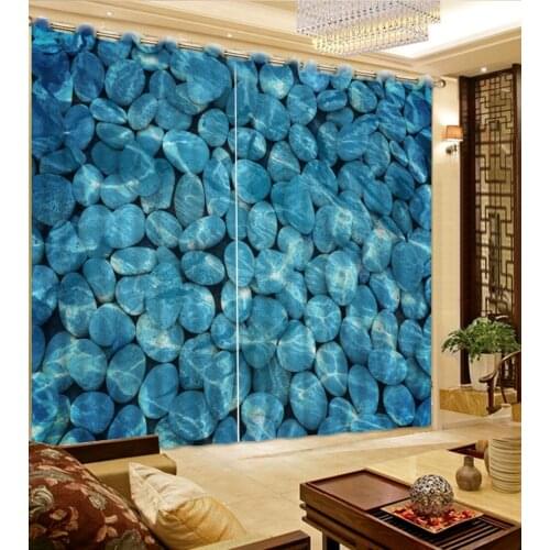 Fashion curtain blue curtains cobblestone stone curtains 3d fashion home decor Custom any size