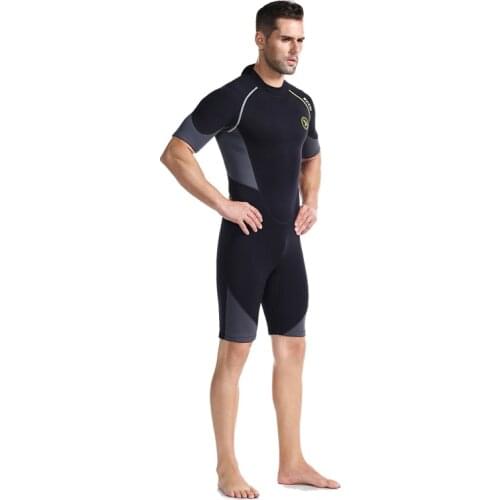 1.5mm Mens One-Piece Short-Sleeved Diving Suit Sun Protection Warm Surfing Deep Diving Thickened Snorkeling Suit Medium and Lar