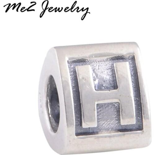 New letter H european beads Summer style charm beads fit 2017 fashion women bracelet free shipping