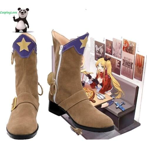 CosplayLove Azur Lane Hornet Brown Cosplay Shoes Long Boots Leather Custom Made For Party Birthday