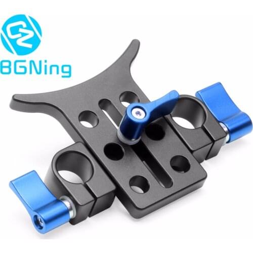 BGNing DSLR Camera Base Plate With Dual 15mm Rod Rail Clamp for 5D3 5D2 SLR Photo Studio Kit Camera Support Bracket