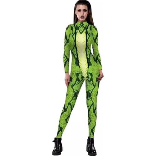 Personality tattoo jumpsuit 3D Printing elastic rompers Nightclub singer dancer performance clothing Role costumes party bar