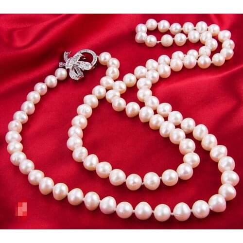 AAA 8-9mm natural White pearl necklace 28inches
