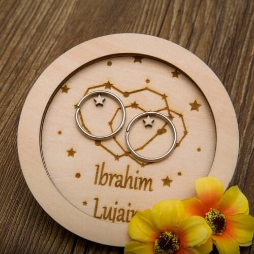 Personalized Wedding Engagement Ring Box Jewelry Gift,Wedding Ring Holders Jewelery dish,Engraved Stand for rings wedding favor