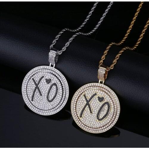 Spinner Pendant Necklace New Arrival AAA Zircon Heart XO Celebrity Style Mens Necklace Fashion Rap Hip Hop Jewelry