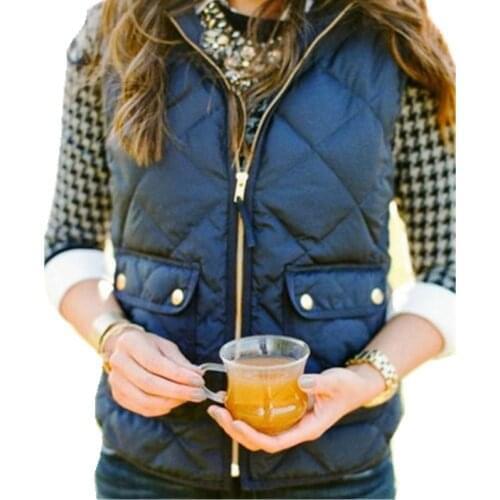 Casual Women Vests Hot Sale Women Winter Autumn Vest Womens Zipper Jackets Ladies Sleeveless Pockets Outerwear New Fashion Tops