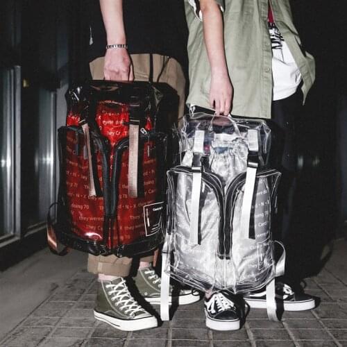 Transparent Backpack Large Capacity Backpack 3M Reflective Three-dimensional PVC School Bag Men and Women