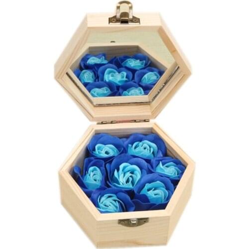 Rose Soap Heart and Hexagon Gift Box Rose Valentines Day Gift Box Holiday Creative Soap Rose Flower Gift Box love gift