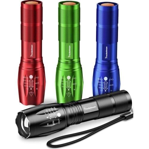 Ultra Bright Colorful Led flashlight 4000 LM linterna led torch T6 5 Switch Modes Zoomable Bicycle Light use 18650 battery