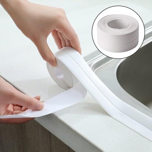 3.2 Meters Bathroom Kitchen Shower Sink Bath Sealing Strip Tape Caulk Strip Self Adhesive Waterproof Wall Sticker Sink Edge Tape