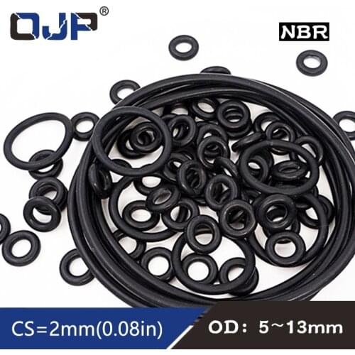 50PC/lot Rubber Ring NBR Sealing O Ring OD5/5.5/6/6.5/7/8/8.5/9/10/10.5/11/11.5/12/13*2mm Nitrile O-Ring Seal Gasket Oil Washer