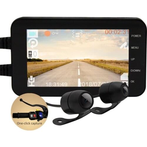 WIFI 1080P HD Waterproof 4" Camera Electric Vehicles DVR Handlebar Dual Lens Driving Video Recorder Dash Cam FHD Recording